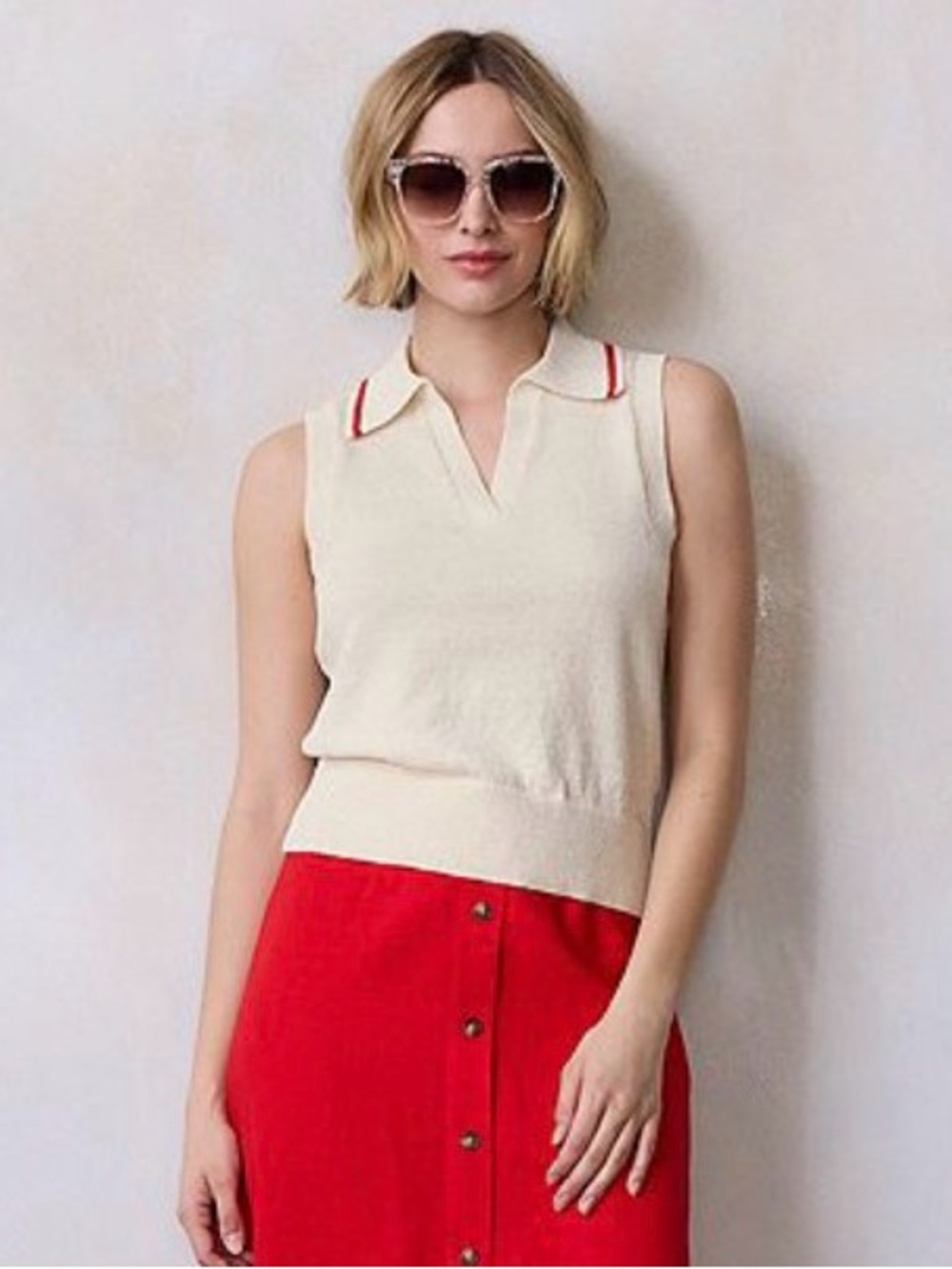 NEW…LC Lauren Conrad Collared Knit Sweater - Picture 1 of 7